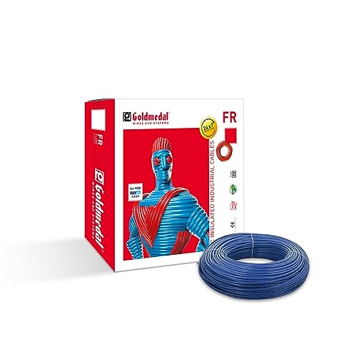 Goldmedal 1.0Sq mm Flame Retardant PVC Insulated Fire Retardant Wire (Blue)