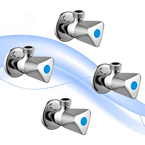 Adeptt D&B Series Triangle Angle Valves Set of 4 (Silver)