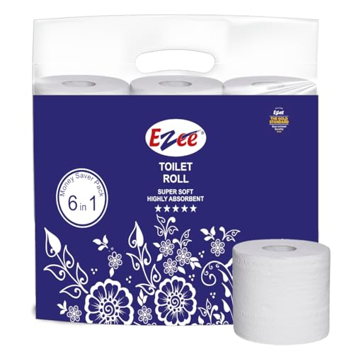 Ezee Toilet Paper Roll – Pack Of 6 | Tissue Paper Roll Ultra Soft Highly Absorbent | 160 Pulls Each Roll…
