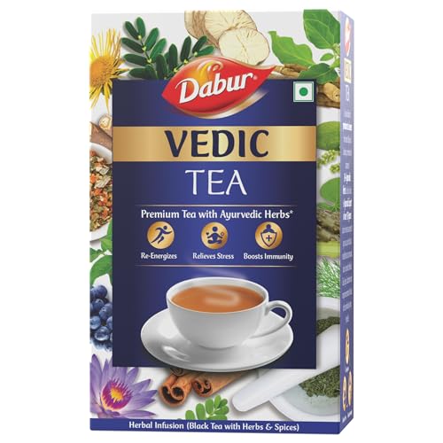 Dabur Vedic Tea – 250g (Black Tea) | Chai Handpicked from Assam, Nilgiri & Darjeeling | Soulful Aroma & Rich Taste | Premium Tea