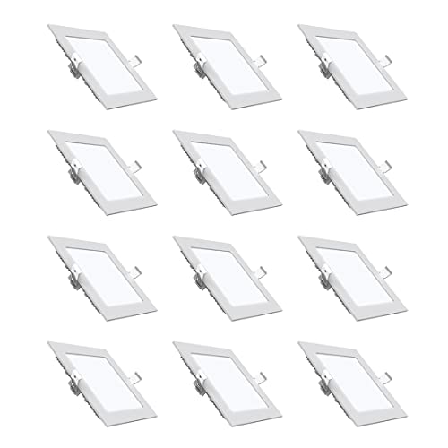 Polycab 12W LED Panel Light Scintillate Edge Slim Square Smart Offers Bright Lumination Long Lifespan No Harmful Radiation (Cool White, 6500K, 12 PCS, Cut Out: 5.9 inches)