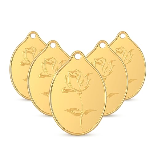 Malabar Gold & Diamonds 24k (999) Purity 3 Grams each (15 grams Combo) Gold Coin Pendant (Pack of 5)