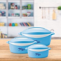 MILTON Delight Pack of 3 Thermoware Casserole Set(520 ml, 820 ml, 1.3 L)