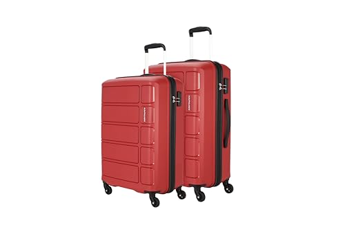 Kamiliant by American Tourister Harrier 2 Pc Set 55 cms & 68 cms- Small & Medium Polypropylene (PP) Hard Sided 4 Wheels Spinner Luggage Set/Suitcase Set/Trolley Bag Set (Crimson Red)