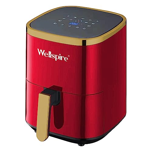 Wellspire Pro Series 8-in-1 Digital Air Fryer – 4.5L Capacity, 1500W, Fry Force 360° Technology, Uses Up To 90% Less Oil – (Red)