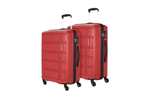 Kamiliant by American Tourister Harrier 2 Pc Set 68 cms+78 cms- Medium & Large Polypropylene (PP) Hard-Sided 4 Wheels Spinner Luggage Set/Suitcase Set/Trolley Bag Set (Crimson Red)