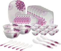 Hamlay by SIGRI-WALA Pack of 40 Melamin Dahlia Dinner Set(Pink, White)