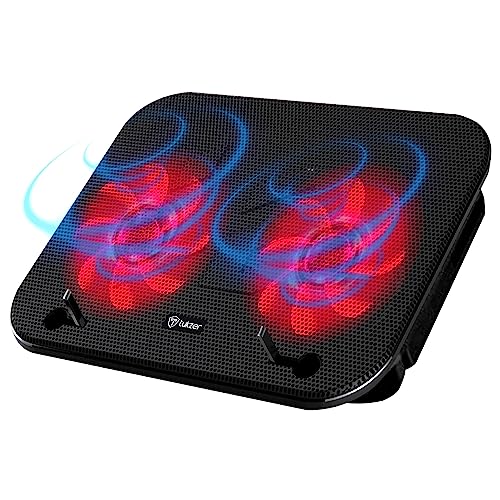 Tukzer Laptop Cooling Pad, Portable Slim Quiet USB Powered Gaming Cooler Stand Chill Mat| 2-Red-LED Fans| USB Powered| 2-Viewing Angles |10-to-15.6-inch laptops, cp3 (TZ-CP3)