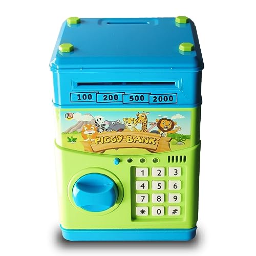 ToyMagic Kids Piggy Bank|Battery Operated Mini Coin Bank with Automatic Door Open|Electronics Security Lock & Password Key|Birthday Gift|Money Saving Cash Deposit ATM for Kids|Made in India| Assorted