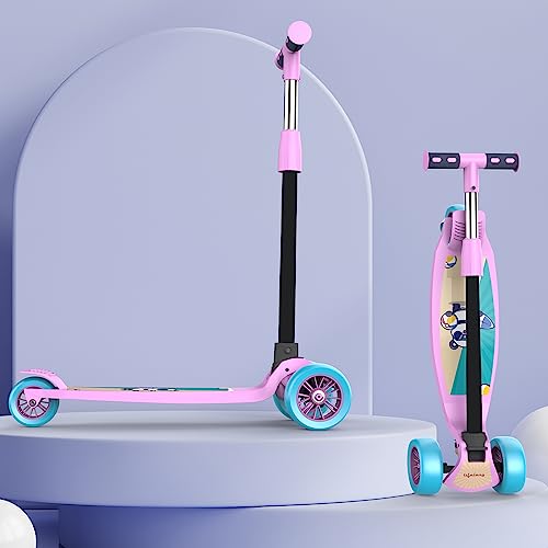 Lifelong Kick Scooter with Adjustable Height|Foldable Scooter|Skate Scooter for Kids with PVC Wheel|Age Upto 2-12 Years- Max User Weight-50 kg, Pink & Blue, 6 Months Manufacturer’s Warranty, LLKS03