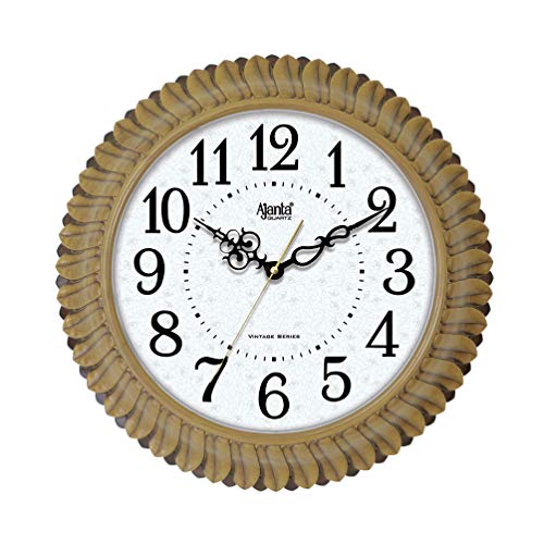 Ajanta Real Silent Sweep Movement Designer Clock Wall Clock for Home and Office (14 Inches Approx) (Maple)