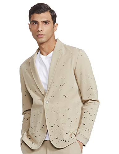RIVER Men’s Notch Lapel Regular fit with Full Sleeve Blazer (DBS/PL2/ST036_Starfish_M