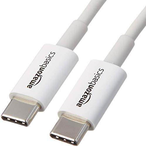 AmazonBasics USB Type-C to USB Type-C 2.0 Cable – 3 Feet Laptop (0.9 Meters) – White