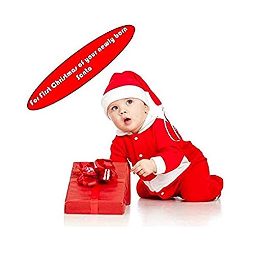 TechGeek Santa Claus Dress Costume for Boys Girls Kids (0-6 Months)