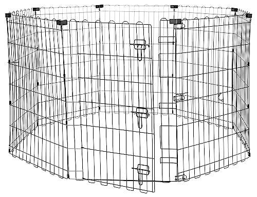 amazon basics Foldable Metal Pet Exercise and Playpen With Door, 36′, Large Size