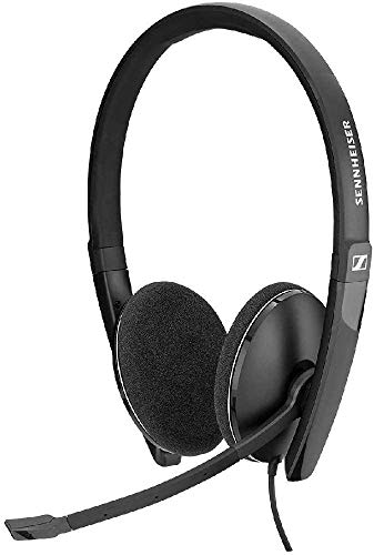 Sennheiser PC 3.2 Chat – Lightweight Stereo Headset with Adjustable Noise-Cancelling Microphone – for Internet Telephony and E-Learners – PC Connectivity- Great for Gaming, Work, & Study, Black