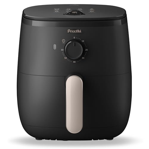 Preethi AIRPOT APT001, uses up to 90% less fat, 1500W, 3.7 L, with Fast Flux Technology (Black), Large