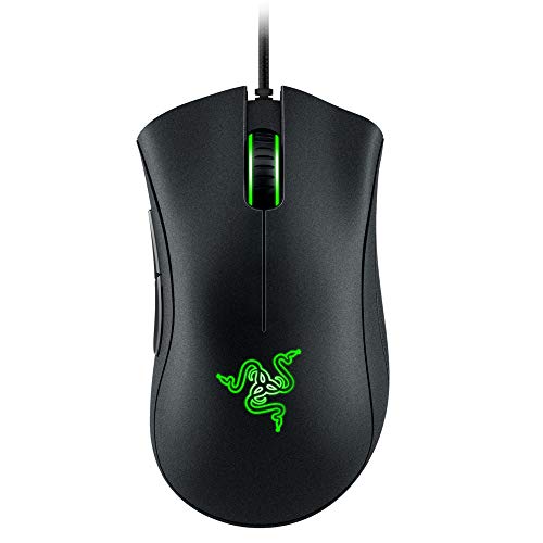 Razer DeathAdder Essential Wired Gaming Mouse I Single-Color Green Lighting I 6400DPI Optical Sensor- Black – RZ01-03850100-R3M1
