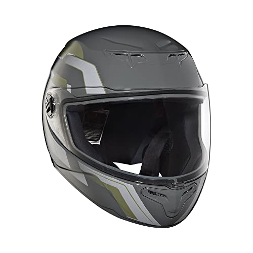 Royal Enfield TPEX Full Face Camo MLG Helmet with Clear Visor Gloss Grey, Size: L(59-60cm)