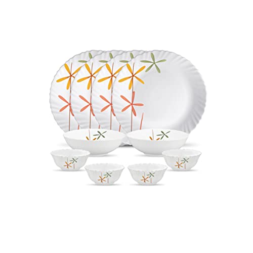 La Opala, Novo Collection, Opal Glass Dinner Set 10 pcs, Autumn Flower, White