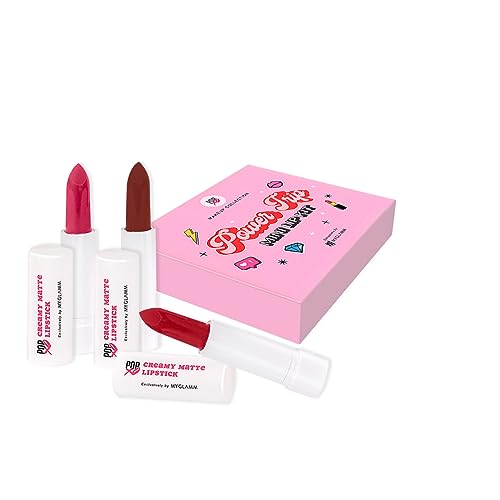 MyGlamm POPxo Makeup Collection – Power Trip Mini Lip Kit Lipstick, Crème Finish| Paraben-Free | Long Lasting Formula Cream | 2-in-1 combo | 2.5g*2