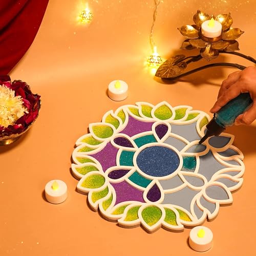 Island Rangoli 11 inch Design (1 pcs) | Available in 3 Designs | Rangoli Mat | Floating Rangoli | 3D Rangoli (Ananta Design)