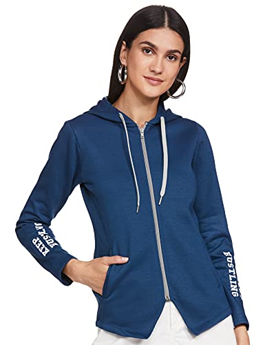 Fusefit Women’s Fleece Hooded Neck Sweatshirt (FFA-WT063-03_SPORTS BLUE_M)