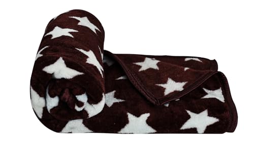 BSB HOME® Premium Super Soft Cloudy Printed Mink Single Bed Blanket for All Season, Ultrasoft & Cozy Single Ply Blanket | |152 x 228 Cm (Coffee Brown & White, Pack of 1)
