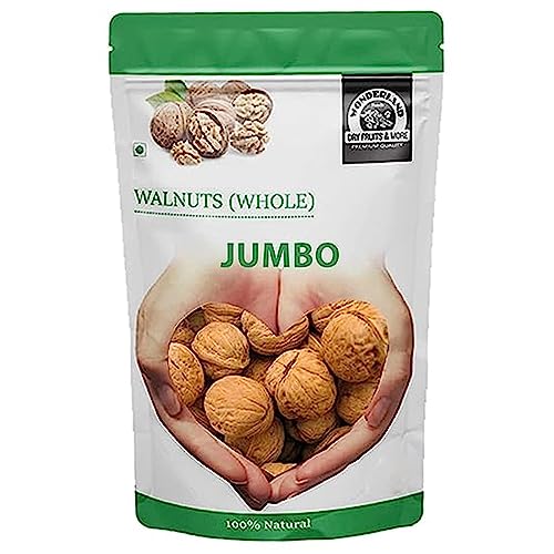 WONDERLAND FOODS Dry Fruits California Natural Inshell Walnuts Akhrot | Latest Fresh Crop Inshell Walnut Akhrot 1Kg Pouch | High in Protein & Iron | Low Calorie Nut | Healthy & Delicious