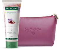 PALMOLIVE Brightening Gel (100ml) with Make-up Pouch  Gifting set(100 ml) Face Wash(100 ml)