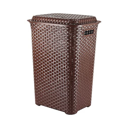 Cello Eliza Plastic Laundry Basket, D.Brown
