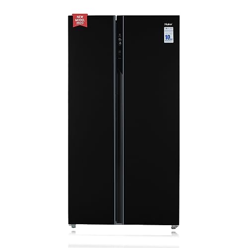 Haier 602 L Double Door Side By Side Refrigerators, Expert Inverter Technology (HRS-682KS, Black Steel,Magic Convertible, Made In India, Gross Volume-630L)