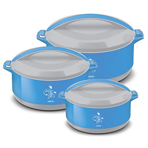 Milton Divine Jr Inner Steel Casserole Gift Set of 3 (430 ml, 830 ml, 1400 ml), Blue