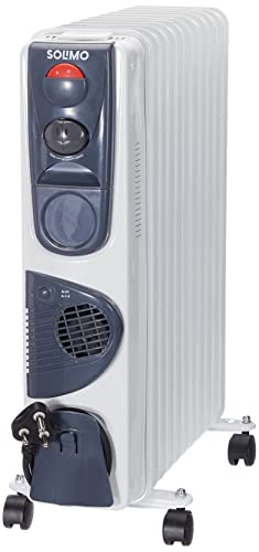 Amazon Brand – Solimo OFR Room Heater, 11 Fin 2900 Watts Oil Filled Radiator with 400 Watts PTC Fan Heater, ISI Approved (White & Grey)