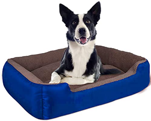 PAWSOME Dog Beds for Dog & Cats, Rectangle Pet Bed Thickened Enough with Soft Coral Fleece & Durable Dog Sofa Pet Bed (Medium)