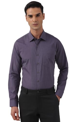 Van Heusen Men’s Slim Fit Shirt (VHSFFSLB673070_Dark Purple 40)