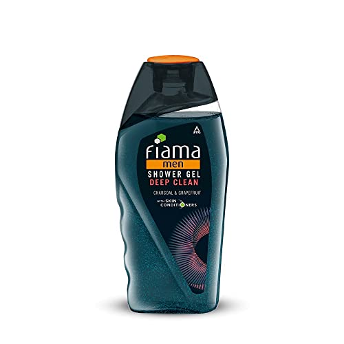 Fiama Men Shower Gel Deep Clean body wash with Skin Conditioners and Charcoal & Grapefruit for clean skin, 250ml bottle