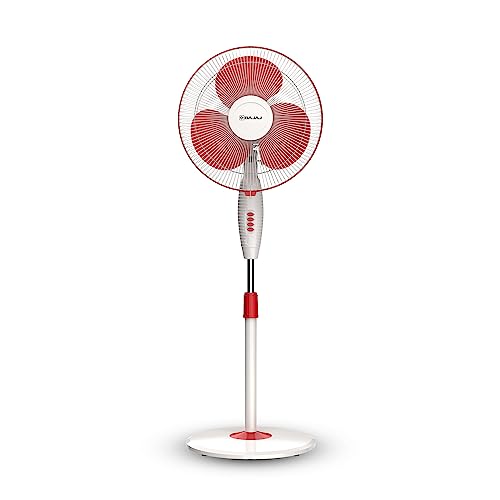 Bajaj Frore Neo 400 MM Oscillating Pedestal Fan for Home|Aerodynamically Balanced Blades| 100% CopperMotor| HighAir Delivery|3-Speed Control| Rust Free|2-Yr Warranty Red