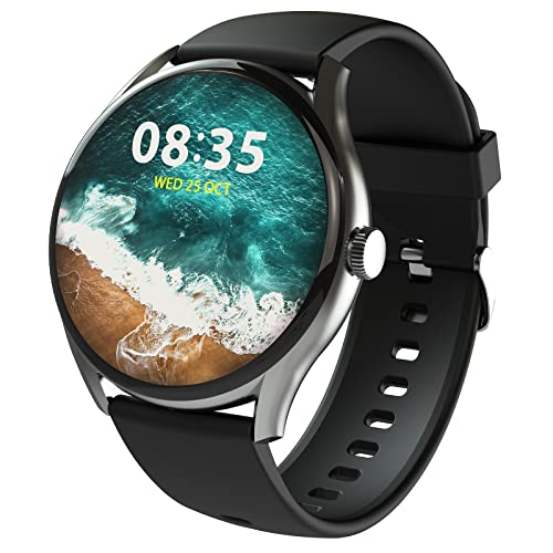 beatXP Vega 1.43″ (3.6 cm) Super AMOLED Display, One-Tap Bluetooth Calling Smart Watch, 1000 Nits Brightness, Fast Charging, 24 * 7 Health Monitoring (Electric Black)