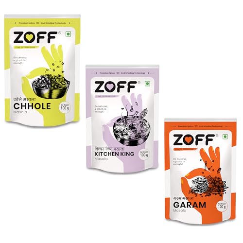 Zoff Masala Pack of 3: Chole, Kitchen King, and Garam Masala – A Trio of Flavourful Delights | 100gm each | Net weight 200gm