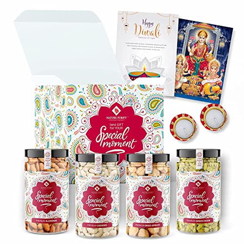 Nature Purify Dry Fruit Combo Pack 400g (Almond, Cashew, Kishmish, Apricot 100g Each) Festival Gift Hamper, Healthy Snacks, Corporate Order