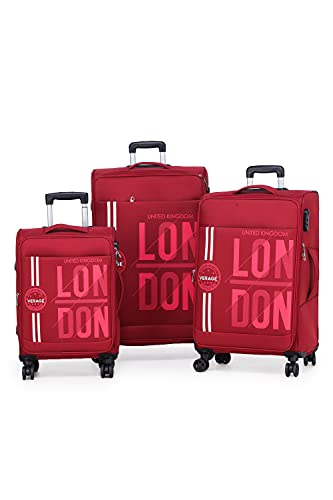 V Lite – Moscow Combo Set of 3 Small + Medium + Large, Softside Trolley Bag Expandable Suitcase Travelling Luggage with Anti-Theft Zippers for Men and Women