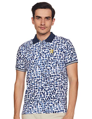 Pepe Jeans Men’s Printed Regular fit T-Shirt (PM541512_Navy Blue S)