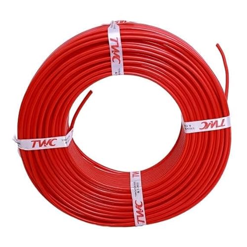 TWC Advance Single Core Electrical Wire |Red, 180 Meter, 2.5 SQ.MM. |PVC electrical insulated copper wire | Cable for Domestic & Industrial Connection purpose | Flame Resistant |