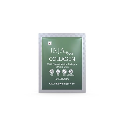 INJA Wellness Prime Marine Collagen Supplement for Women, Men for Healthy Skin, Reduced Dark Spots, Joints and Hair,World’s Best Marine Collagen from Japan, Unflavoured Collagen Powder 5 GM (Pack of 1)
