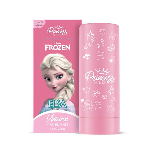 Disney Frozen Princess By RENEE Unicorn Makeup Kit Elsa 7.4 Gm, Pre-teen Girls, Includes 2 Matte, 4 Shimmer Eyeshadows, Lip Butter, Lip & Cheek Tint, Compact & Travel Friendly, Cruelty-Free & Vegan