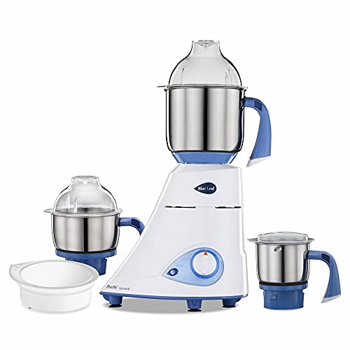 Preethi Blue Leaf Diamond MG-214 mixer grinder 750 watt (Blue/White), 3 jars & Flexi Lid, FBT motor with 2yr Guarantee & Lifelong Free Service