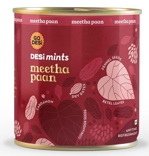 Go Desi Meetha Paan Mouth fresheners, Desi Mints, Refreshing Mouthfreshener, Mukhwas (2 x 90g)