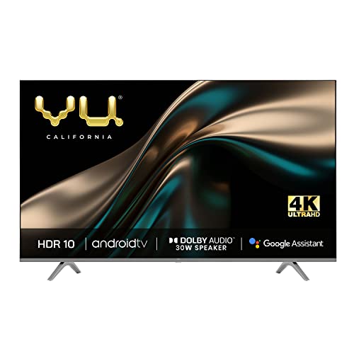 VU 164 cm (65 inches) Premium 4K Series 4K Ultra HD Smart Android LED TV 65PM (Grey)
