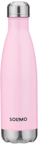 Amazon Brand – Solimo Stainless Steel Insulated 24 Hours Hot or Cold Bottle Flask, 500 ml, Pink